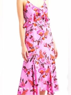 NWOT Chelsea28 Pink Floral Ruffle Maxi Dress